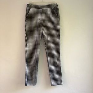 Zara basic black and white gingham pants
